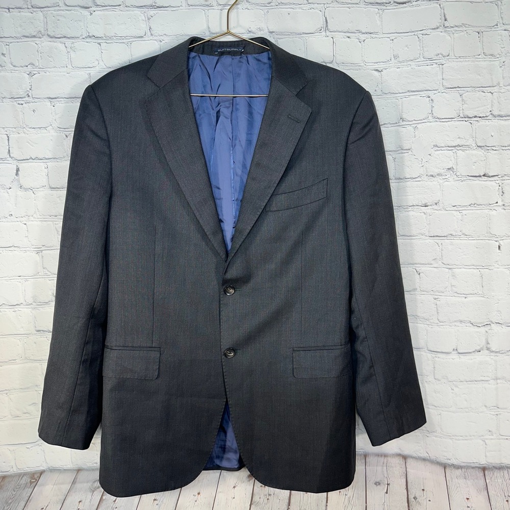Suitsupply Charcoal Gray Zignone Pure Wool Super 110s Blazer Sport Coat READ